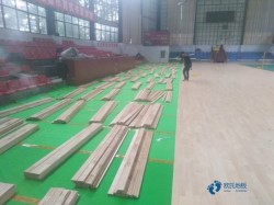 學校俄勒岡松舞臺運動場地木地板施工步驟